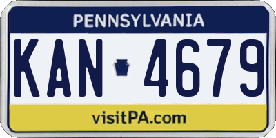 PA license plate KAN4679