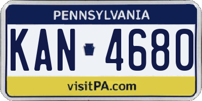 PA license plate KAN4680