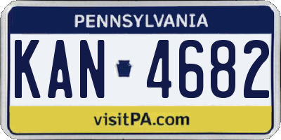 PA license plate KAN4682
