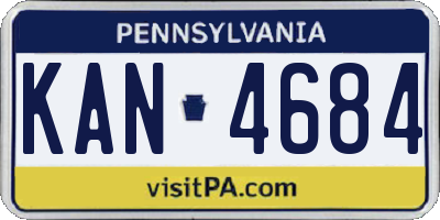 PA license plate KAN4684