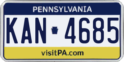 PA license plate KAN4685