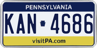 PA license plate KAN4686