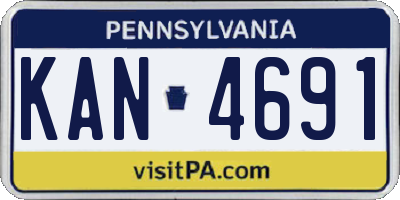 PA license plate KAN4691
