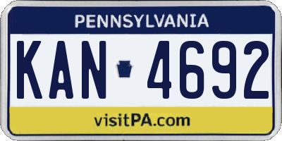 PA license plate KAN4692