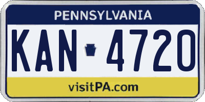 PA license plate KAN4720