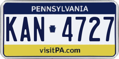 PA license plate KAN4727