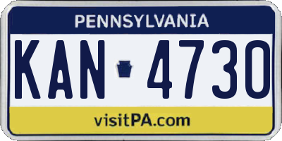 PA license plate KAN4730