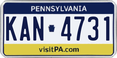 PA license plate KAN4731