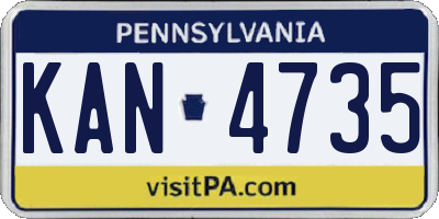 PA license plate KAN4735