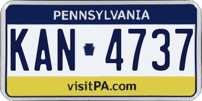 PA license plate KAN4737
