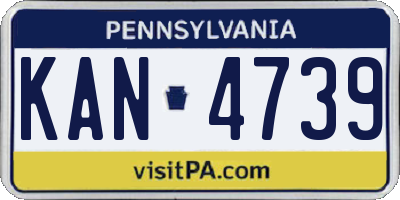 PA license plate KAN4739