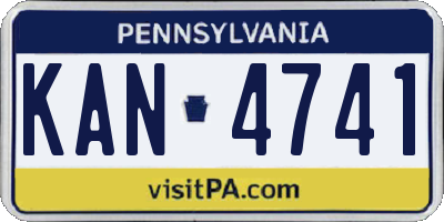 PA license plate KAN4741