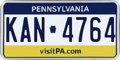 PA license plate KAN4764