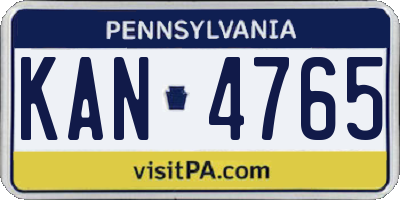 PA license plate KAN4765
