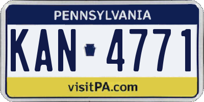 PA license plate KAN4771