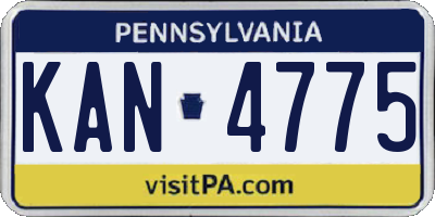 PA license plate KAN4775