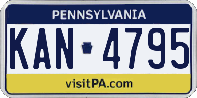 PA license plate KAN4795