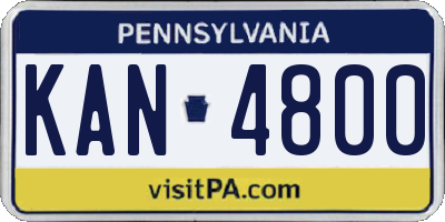 PA license plate KAN4800