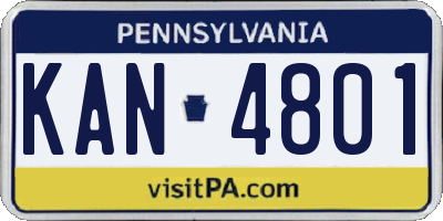 PA license plate KAN4801