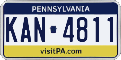 PA license plate KAN4811