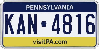 PA license plate KAN4816