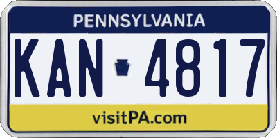 PA license plate KAN4817