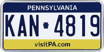 PA license plate KAN4819