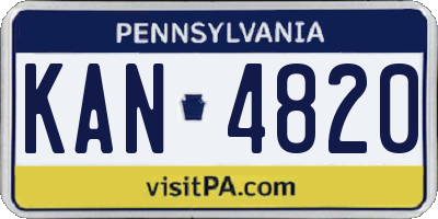 PA license plate KAN4820
