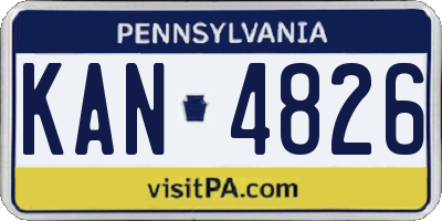 PA license plate KAN4826