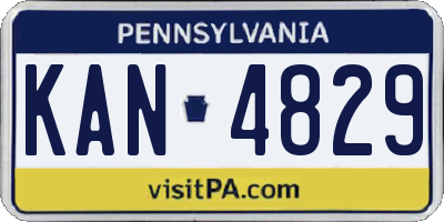 PA license plate KAN4829