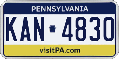 PA license plate KAN4830