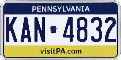 PA license plate KAN4832