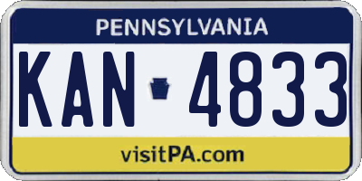 PA license plate KAN4833