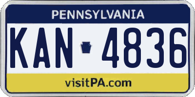 PA license plate KAN4836