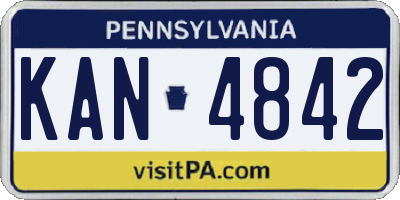 PA license plate KAN4842