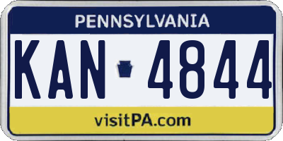 PA license plate KAN4844