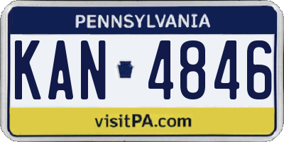 PA license plate KAN4846