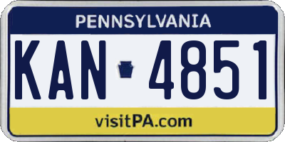PA license plate KAN4851
