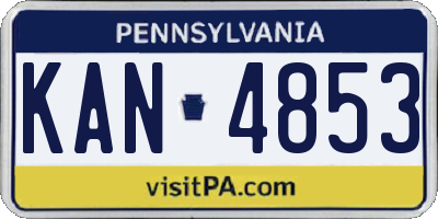 PA license plate KAN4853