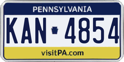 PA license plate KAN4854