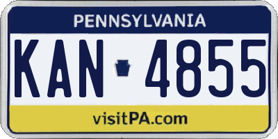 PA license plate KAN4855