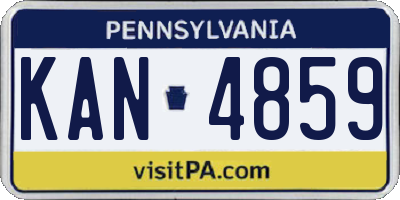 PA license plate KAN4859