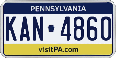 PA license plate KAN4860