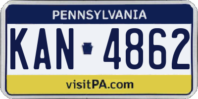 PA license plate KAN4862