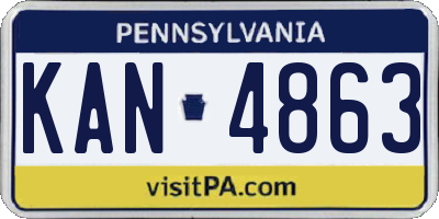 PA license plate KAN4863
