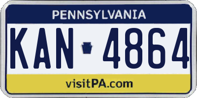 PA license plate KAN4864