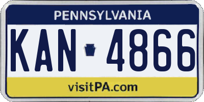 PA license plate KAN4866