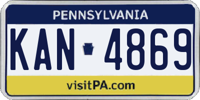 PA license plate KAN4869