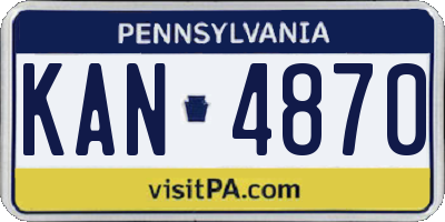 PA license plate KAN4870