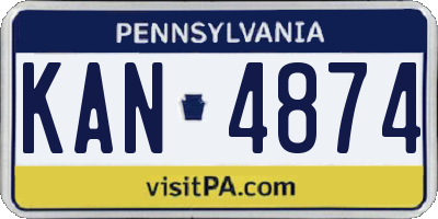 PA license plate KAN4874